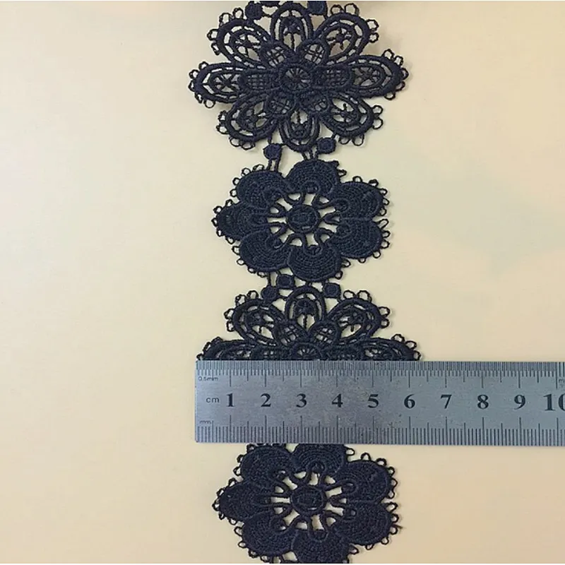 6.5cm african polyester chemical lace for bridal wedding dress