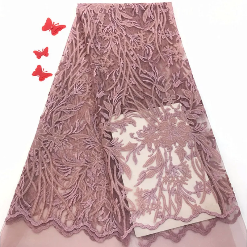 2019 hotsell garment Laser embroidery mesh hand-embroidered fabric solid color mesh fabric