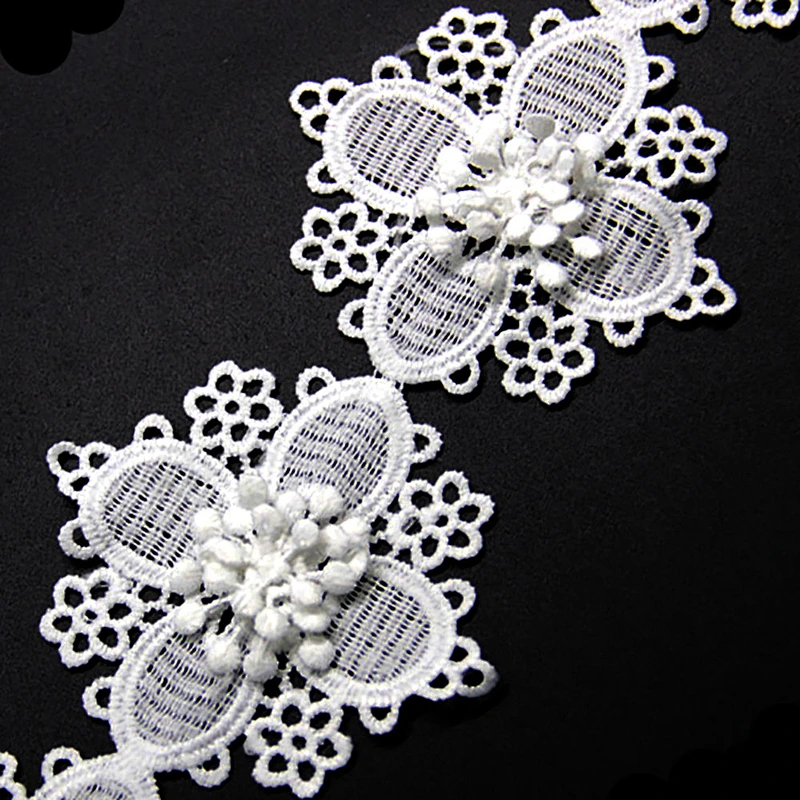 9cm  100% Polyester Chemical Embroidery Lace Trim