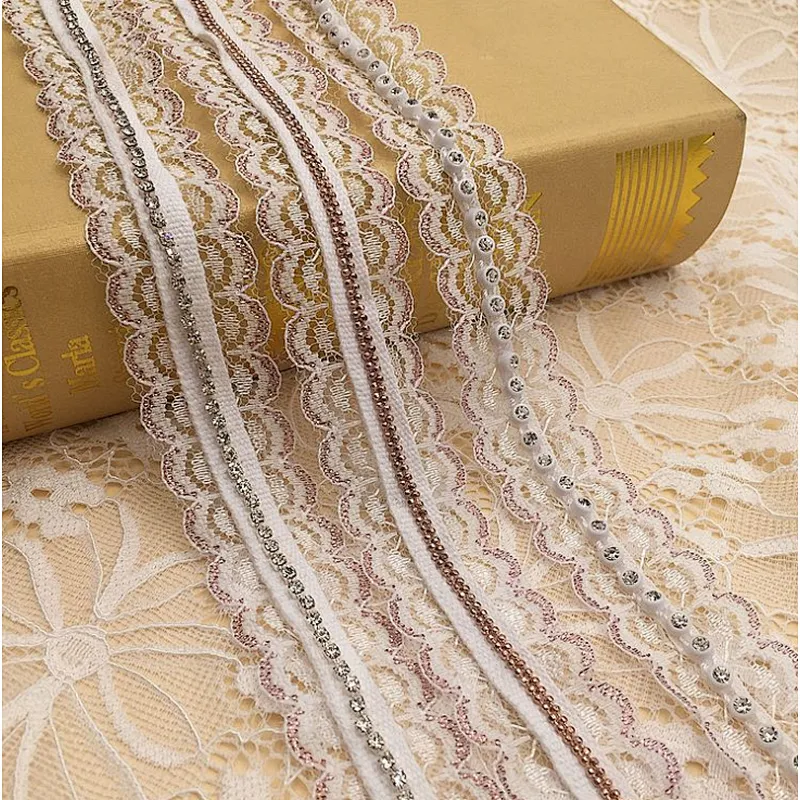 african metal long chain nylon net  lace for dress