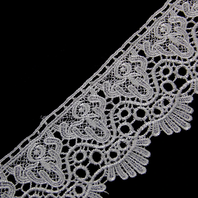 8.5cm Chemical Embroidery Polyester Lace Fabric