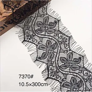 Fashion hot sale 10.5*300cm 100%  nylon french eyelash lace trim