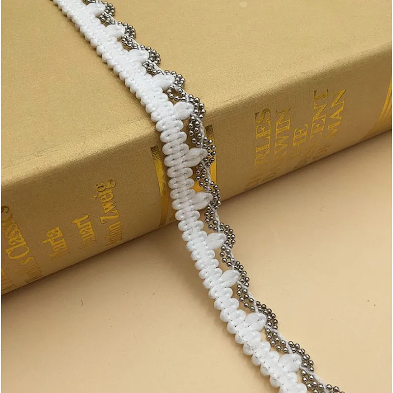 swiss metal wavy chain wool thin lace trim for dress
