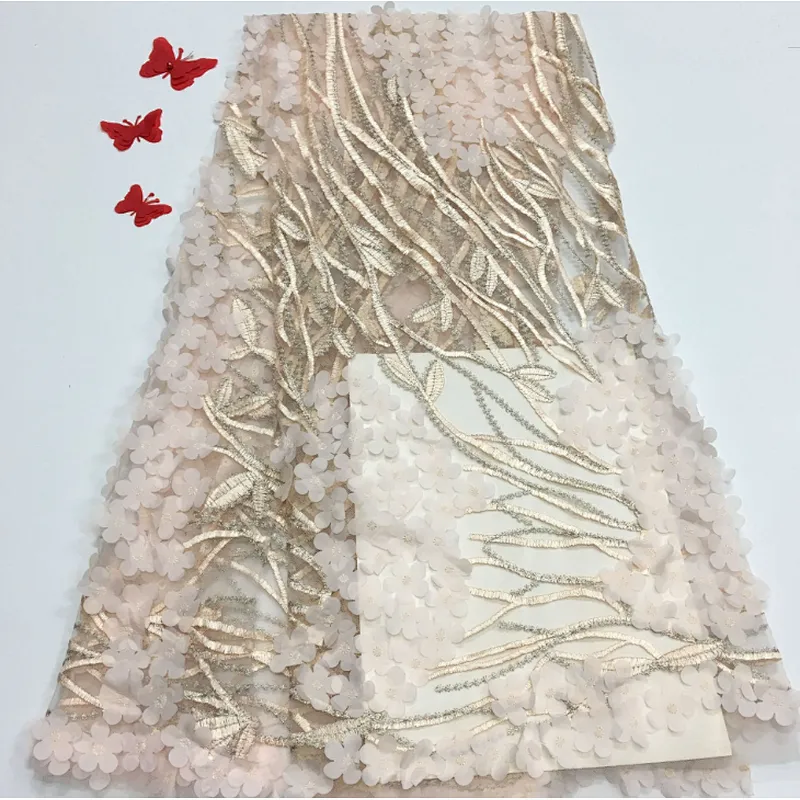 2019 beaded chemical lace embroidered fabric French bridal lace fabric embroidery fabric