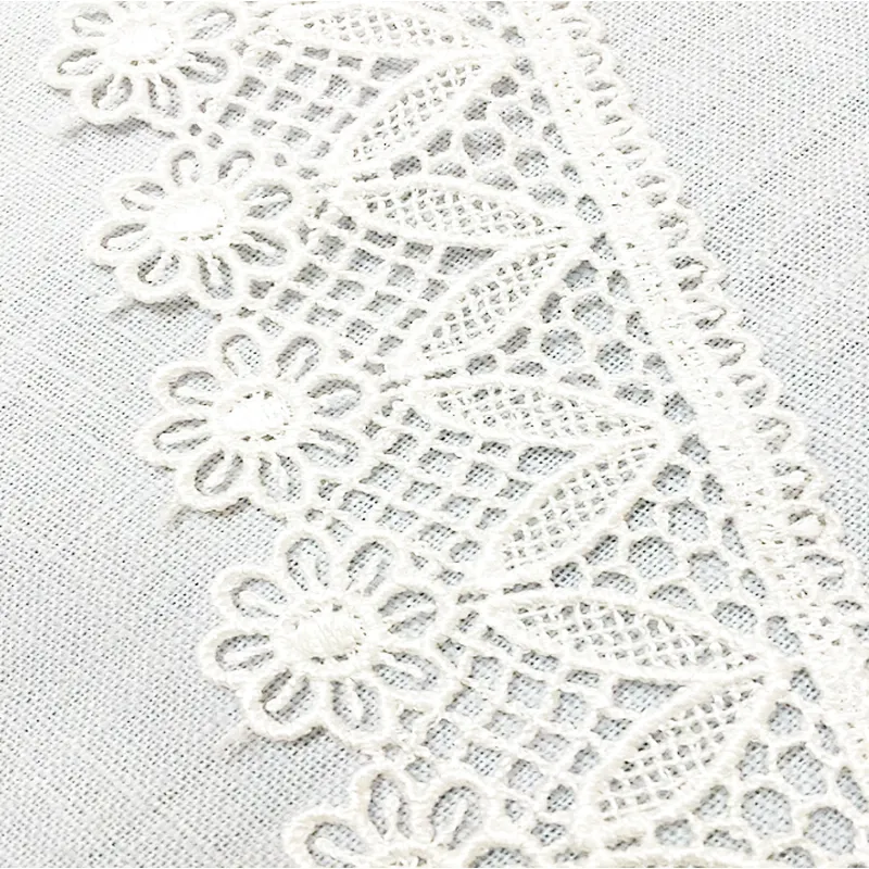 polyester african lace fabric embroidery border lace trim for home textile