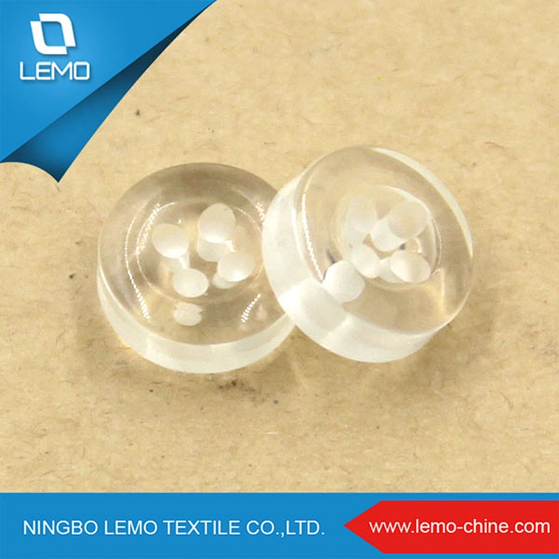Transparent resin shirt button