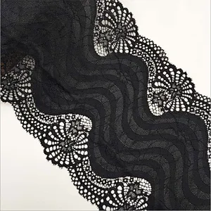 Fashion hot sale 19*100cm black&white french eyelash floral lemo lace