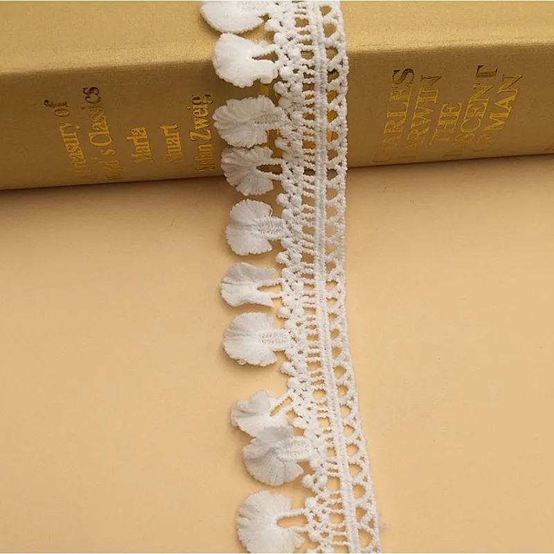 African Water Soluble Lace  Chemical Milk Silk Trim Lace For Wedding Bridal Dress