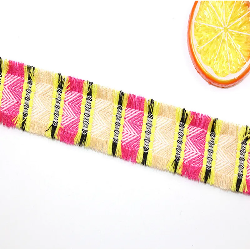 classic 3cm african ribbon tassel woven lace trim