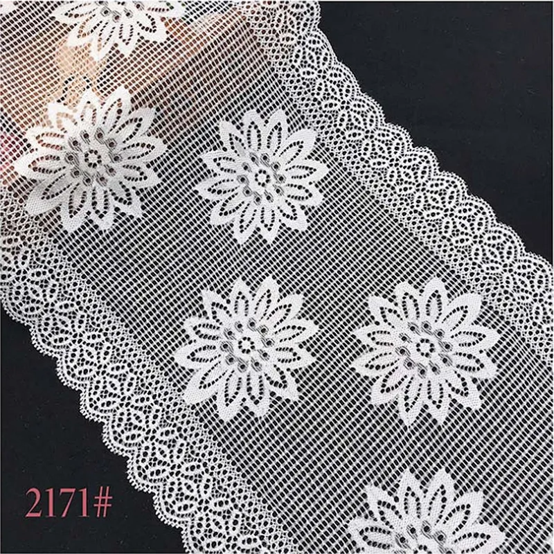 Fashion hot sale 18*100cm black&white french eyelash floral lemo lace