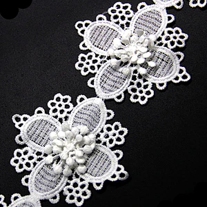 13cm  100% Polyester Chemical Embroidery Lace Trim