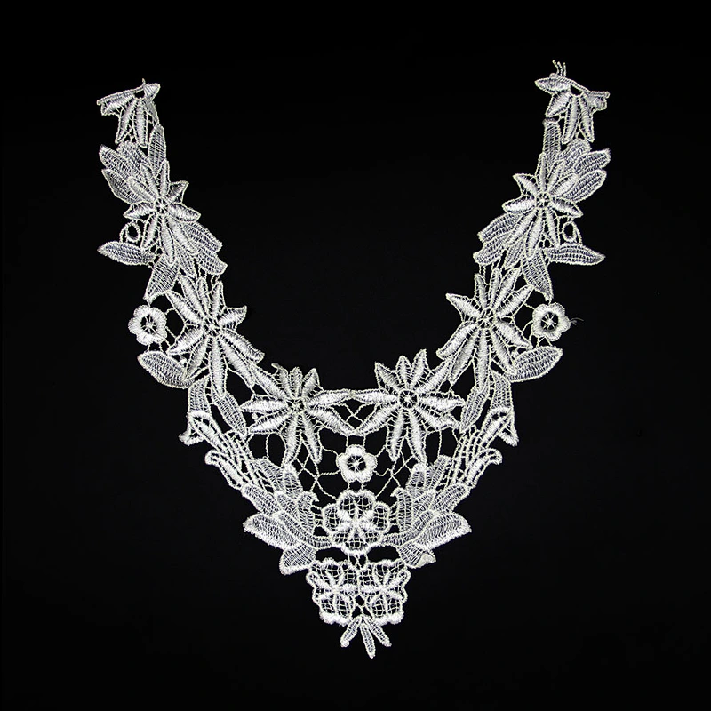 16.5cm V Shaped Polyester various Type Flowers Pattern Collar lace