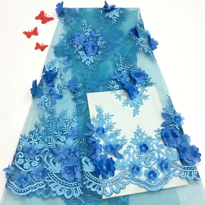 2019 high quality 3d lace fabric tulle embroidered fabric