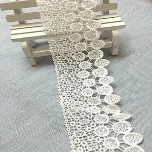 african laace fabric white embroidery 100% polyester chemical lace for women