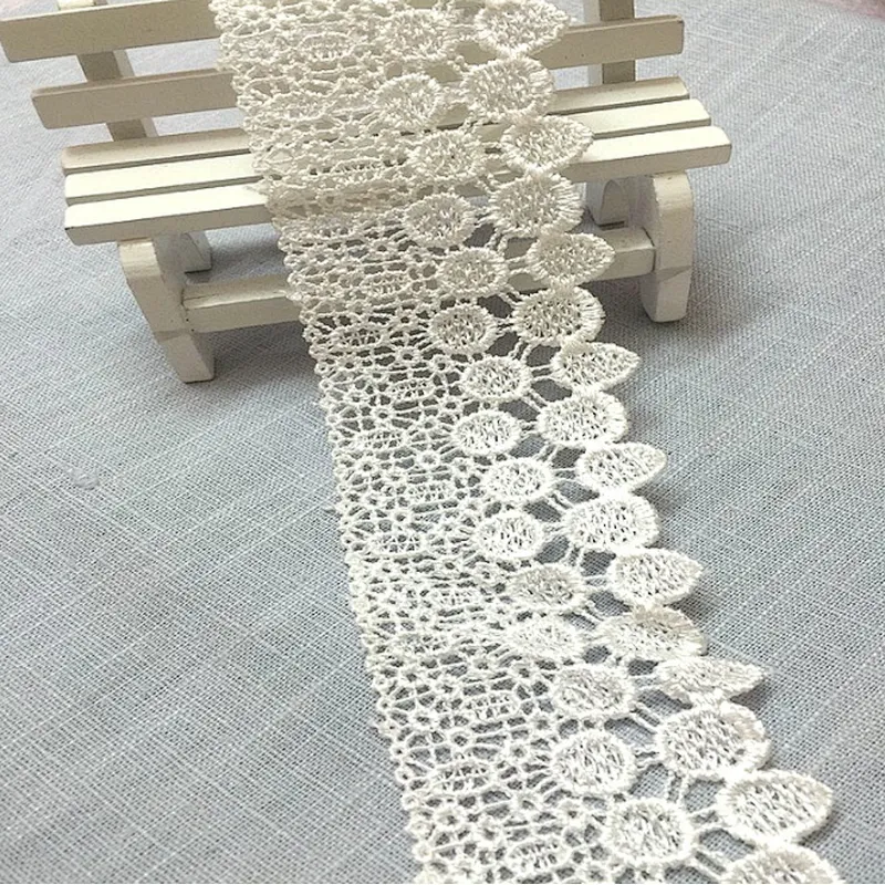 african laace fabric white embroidery 100% polyester chemical lace for women