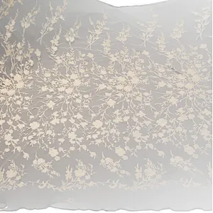 3D african lace fabric 2018 embroidery mesh tulle lace fabric flower pattern