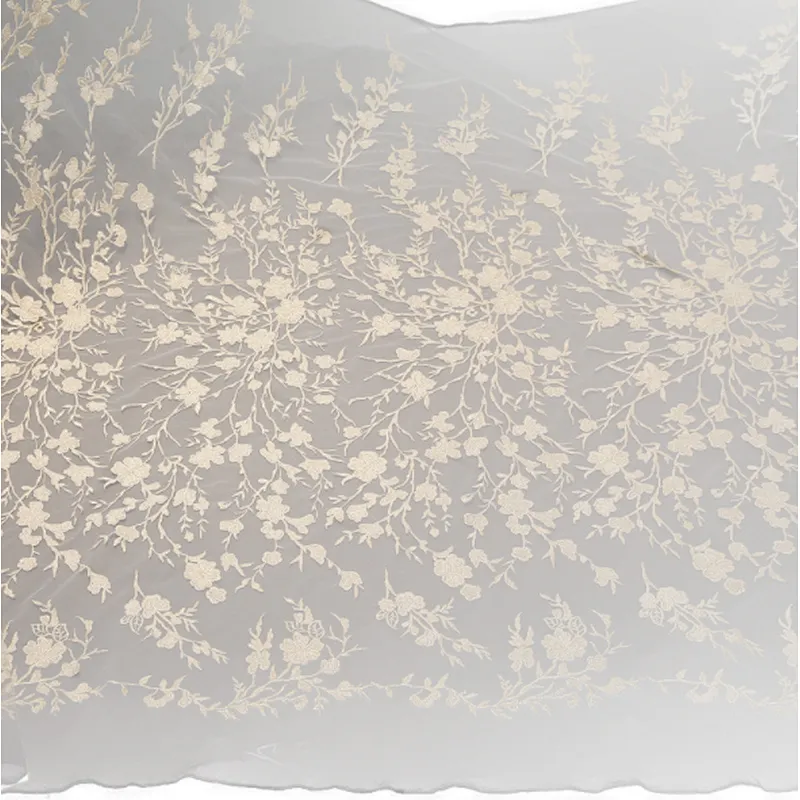 3D african lace fabric 2018 embroidery mesh tulle lace fabric flower pattern
