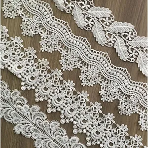 New arrival french chemical lace polyester nylon lace trim wholesale for bridal lace trim different width