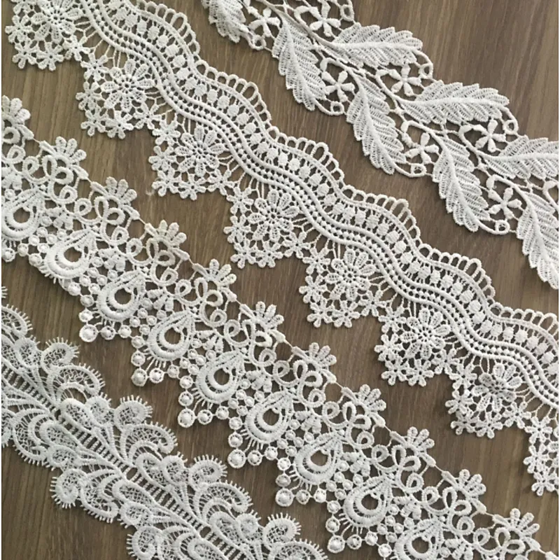 New arrival french chemical lace polyester nylon lace trim wholesale for bridal lace trim different width