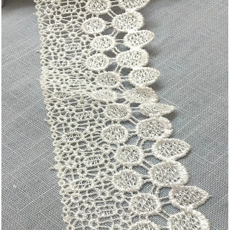 african laace fabric white embroidery 100% polyester chemical lace for women