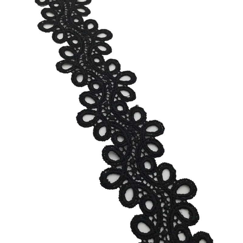 hot sale 4.5cm embroidered bridal lace trim water soluble embroidered chemical lace trimming embroidery lace for women