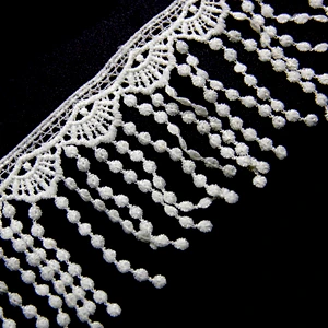 6.5cm  100% Polyester Chemical Embroidery  Lace Trim