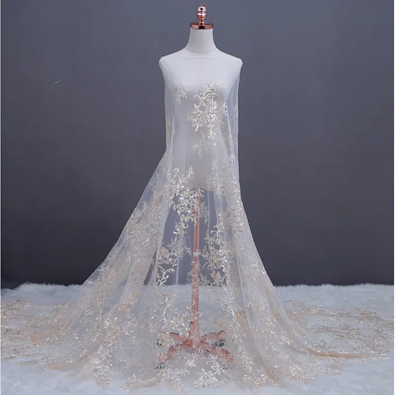 Wholesale French African Silk Embroidery Mesh Lace Fabric