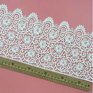 DIY french hollow lace Garment home Mesh designs polyester embroidery lace for dress