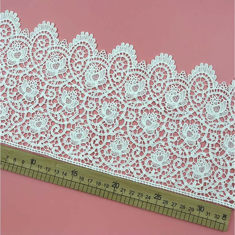 DIY french hollow lace Garment home Mesh designs polyester embroidery lace for dress