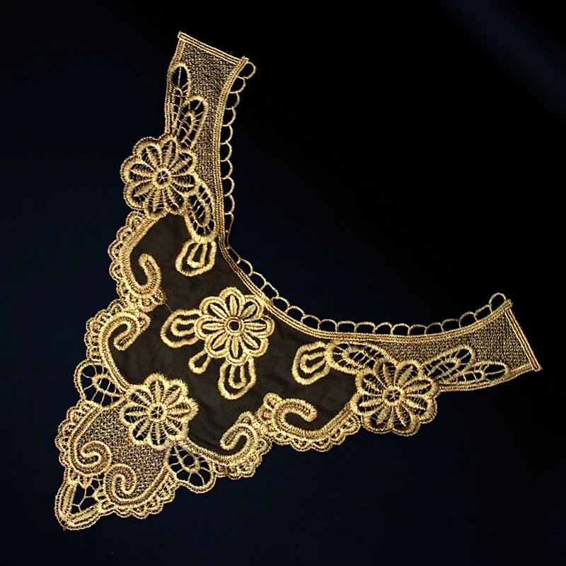20.5cm V Shaped Lady Clothing Flower Pattern Polyester Collar Lace