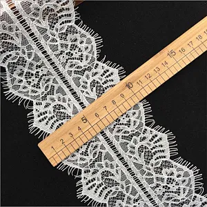 Fashion hot sale 10*300cm 100%  nylon french eyelash lace trim