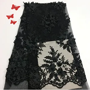 2019 new product 3d flower french embroidered wedding beaded lace fabric