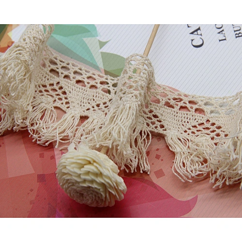 5.3cm Factory Price Eco-friendly Cotton Crochet Lace Trim for Table Cloth