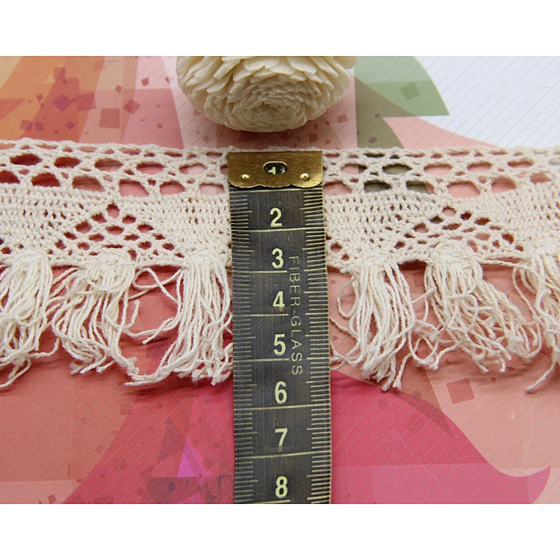 5.3cm Factory Price Eco-friendly Cotton Crochet Lace Trim for Table Cloth
