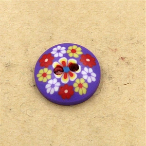 Children Two Holes Fancy Printed Wooden Buttons