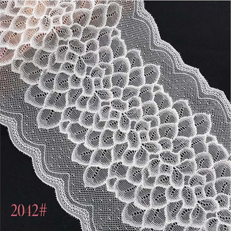 Fashion hot sale 18*100cm black&white french eyelash floral lemo lace