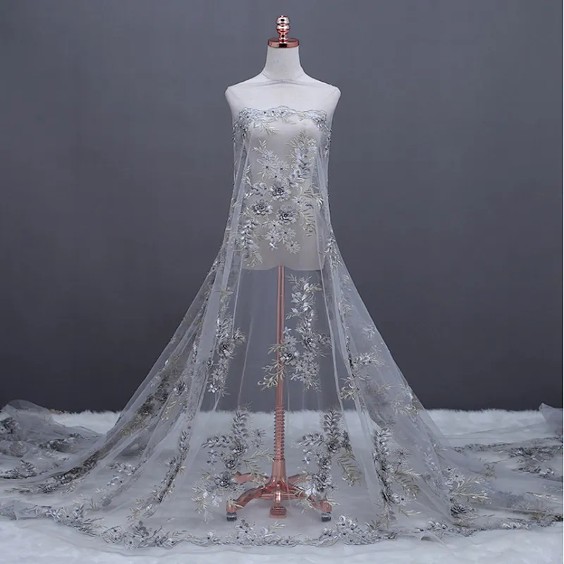 African Bridal Wedding Dress Tulle Lace Fabric
