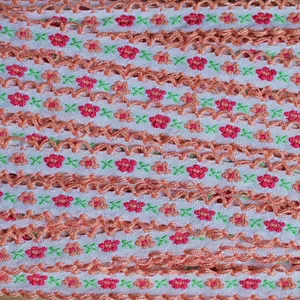 Factory direct 1.2cm french costume lace trim jacquard ribbon  embroidery curtain home textile