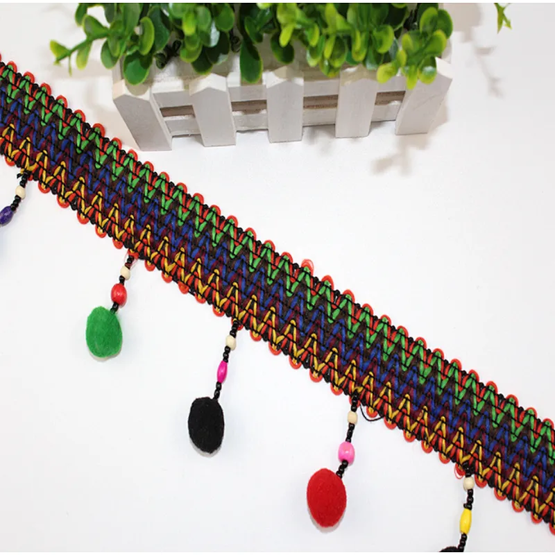 wholesale 7.5 cm  more colors curtain thin tassel lace trim