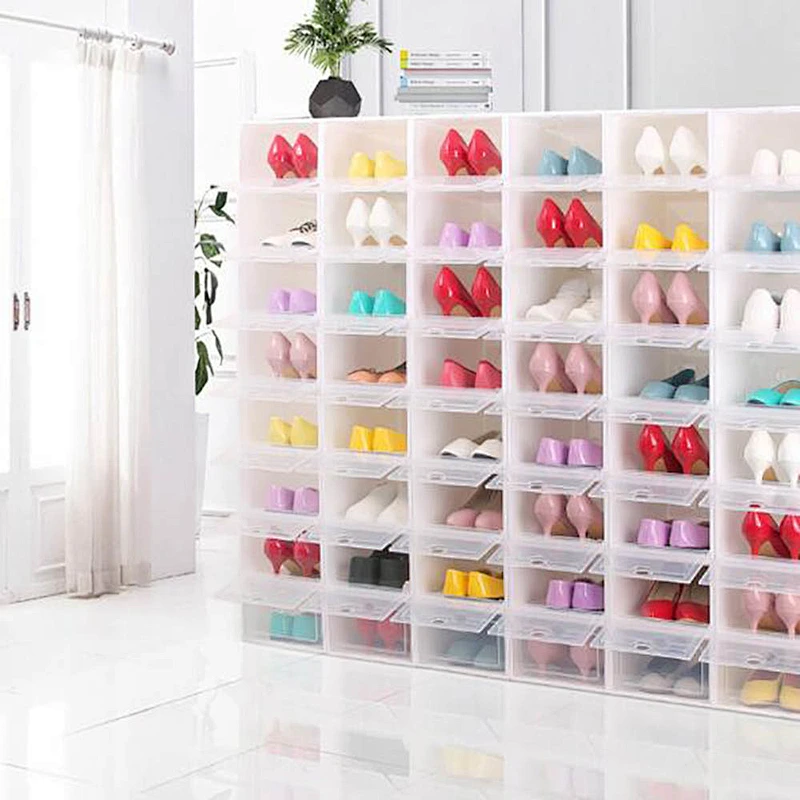 2020 New design Thickened Transparent Shoe Plastic Storage Artifact Clamshell Drawer Type Box