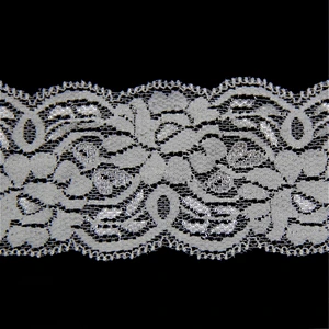 6cm Flower Design Elastic Spandex and Nylon Lace Trim