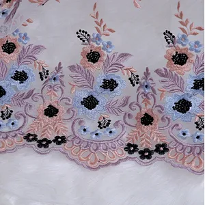 Bestway Pink Color Wholesale African Embroidery French Net Tulle Lace Fabric