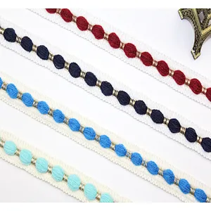 hot sales 2cm african woven polyester lace trim