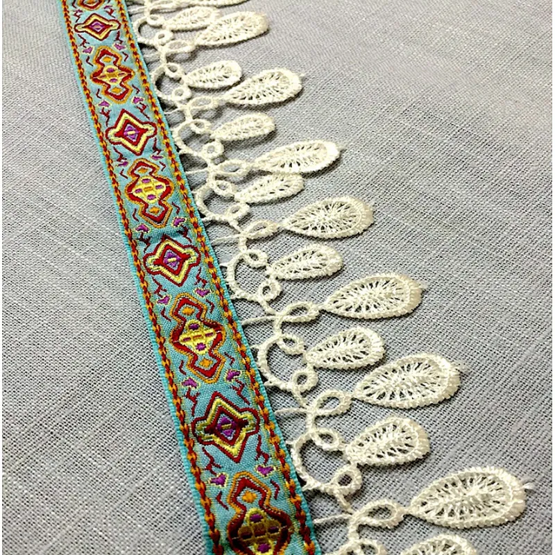 Fashion national embroidery lace accessories vintage clothing fabric accessories embroidery lace ribbon