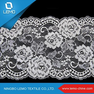 Embroidered Poly Spandex French Floral Florence Stretch Lace Fabric