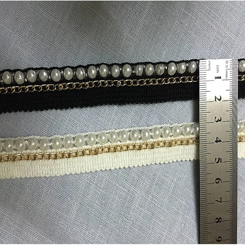 best selling fashion african lace fabric beads metal chain lace trim apparel decoration acrylic fabric