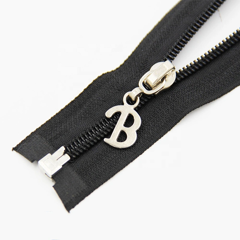 Wholesales 5# Cheap blue Nylon Zipper with logo B