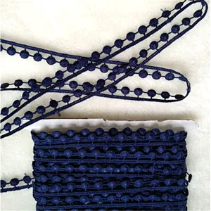 100 yard  1.2cm  Free Sample Embroidered Pom Pom Lace for Decoration