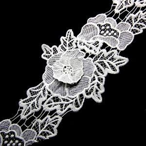 11.5cm  100% Polyester Chemical Embroidery Lace Fabric