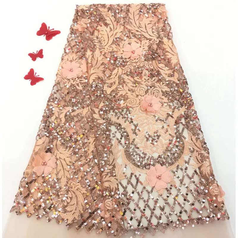 2019 Lace embroidered fabric hot sale wedding embroidery fabric